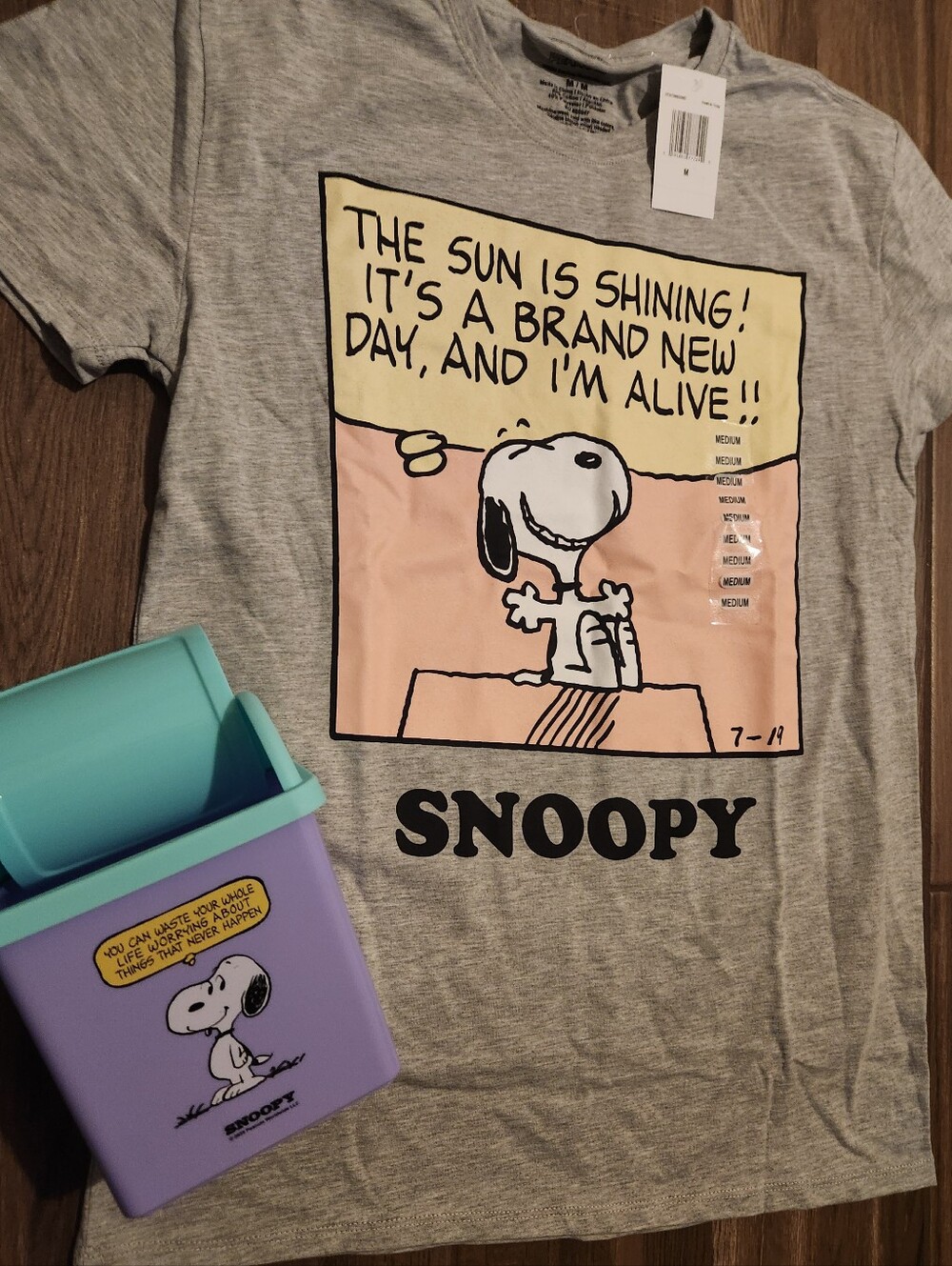 Snoopy Tshirt With Mini Trash Can